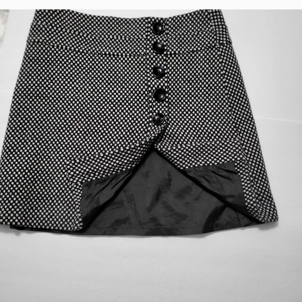 Talbots Wool Button Front Polka Dot Mini Skirt - image 4